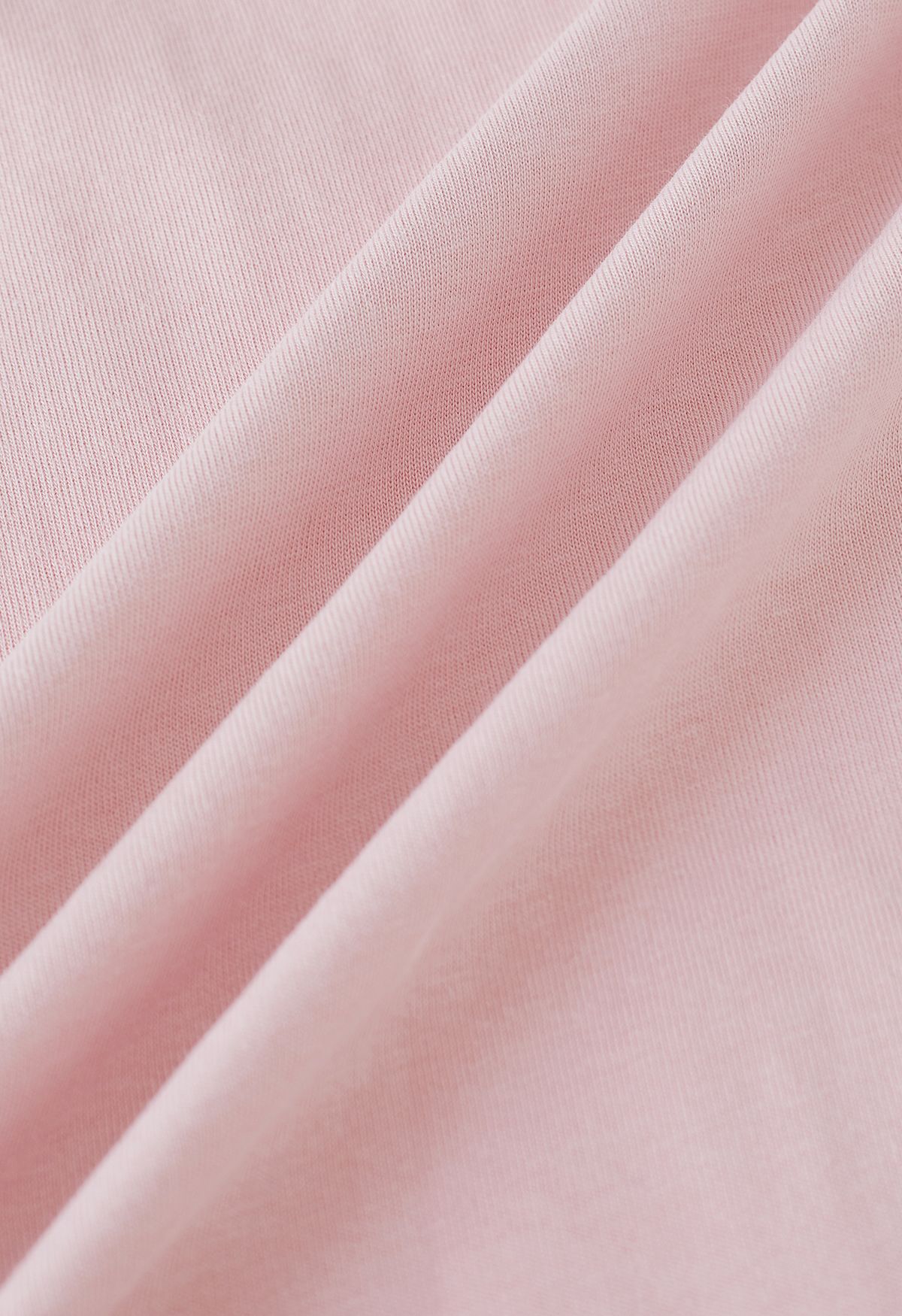 T-shirt ras du cou avec lettre en velours rose