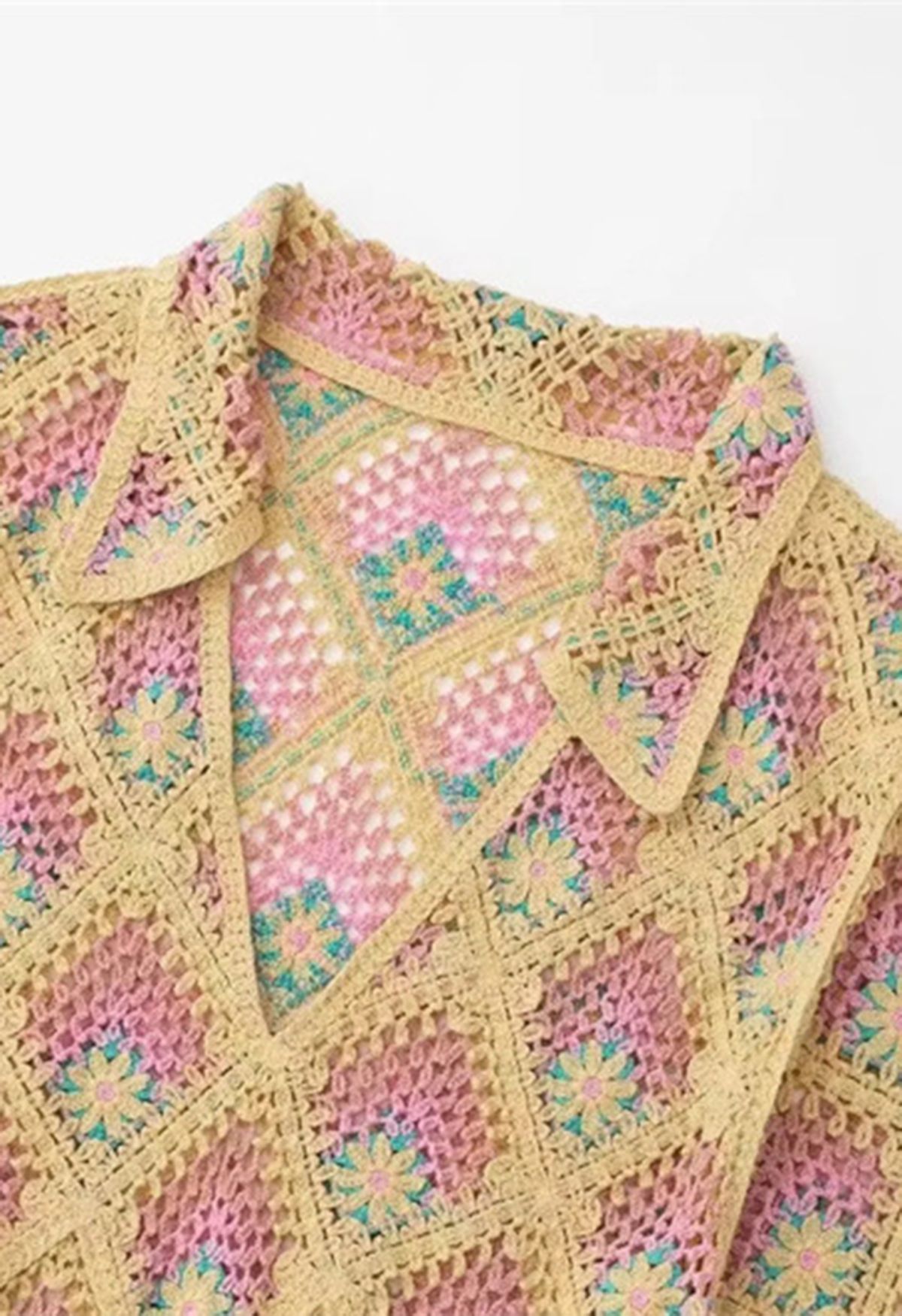 Boho Ethnique Floral Crochet Robe