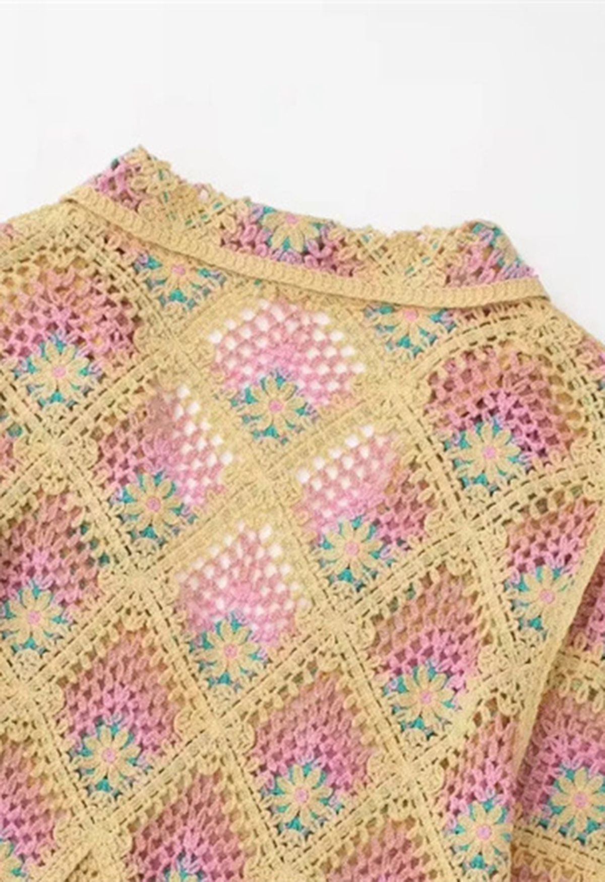 Boho Ethnique Floral Crochet Robe