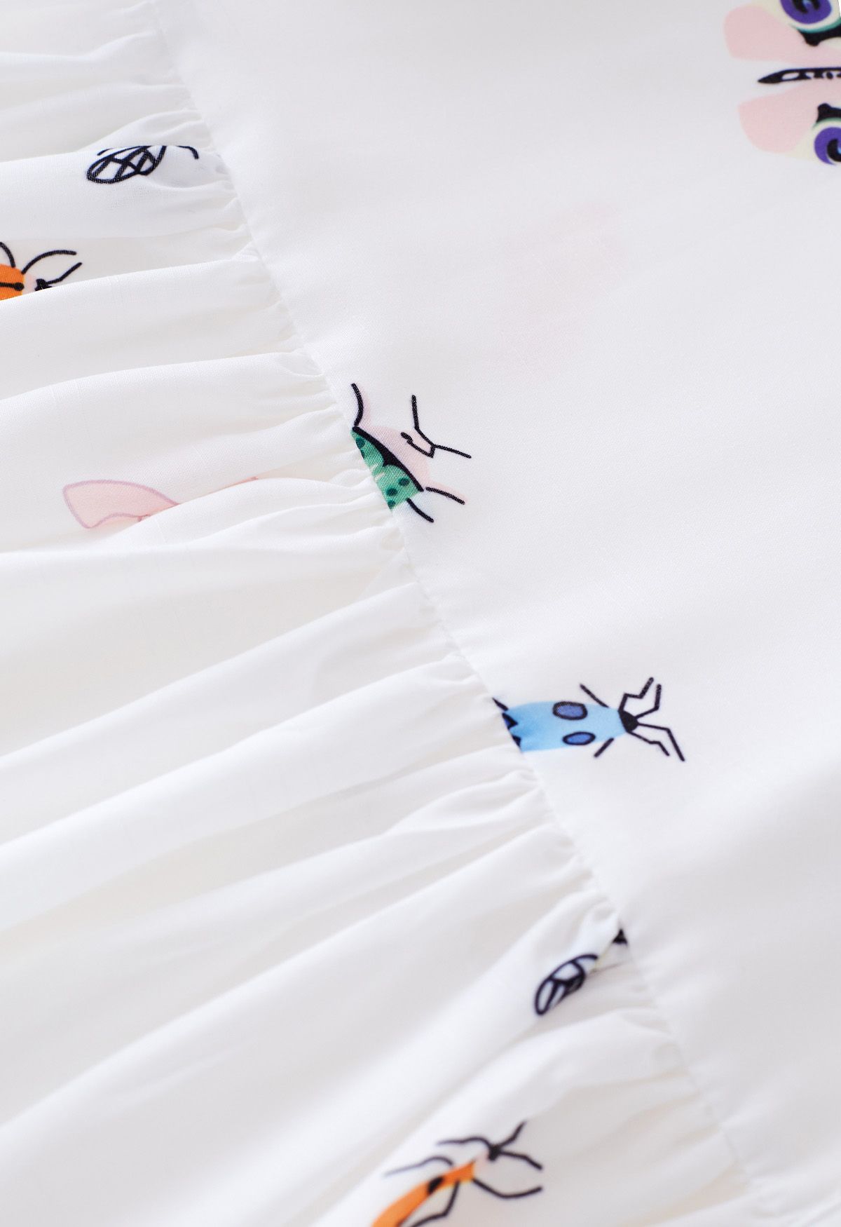 Robe chemise boutonnée à imprimé insectes