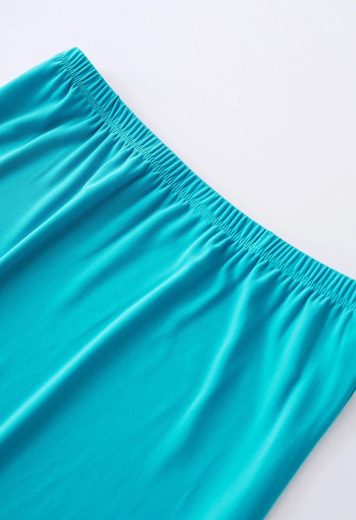 Jupe longue confortable de couleur unie en bleu