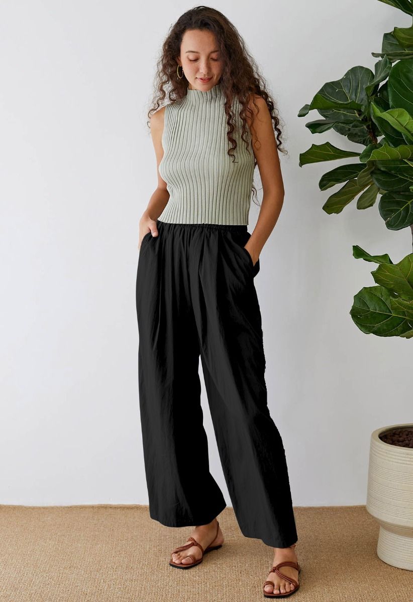 Pantalon large Breezy Ease en noir