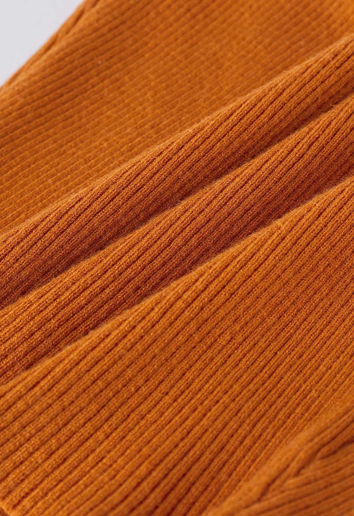 Haut en tricot dos nu à bretelles croisées en orange