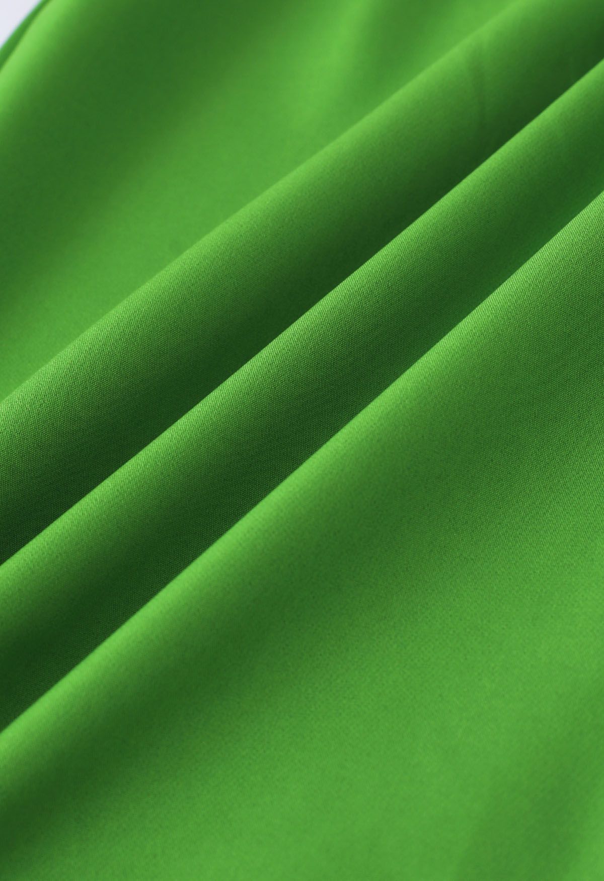 Pantalon droit à détails plissés vert gazon