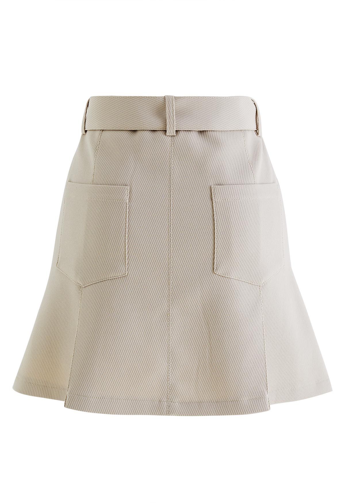 Jupes-shorts à ceinture texturées avec poches fonctionnelles