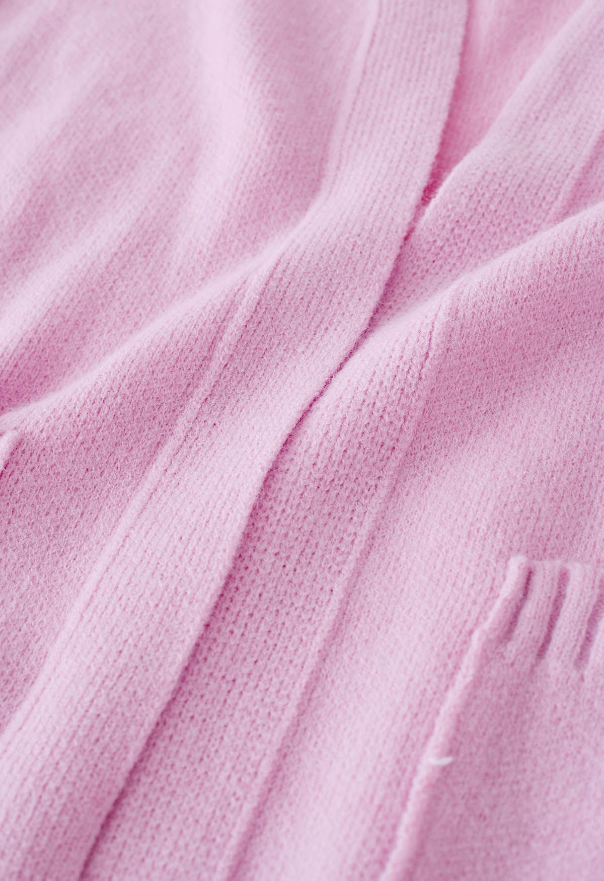 Cardigan décontracté en tricot surdimensionné ouvert sur le devant avec poches en rose