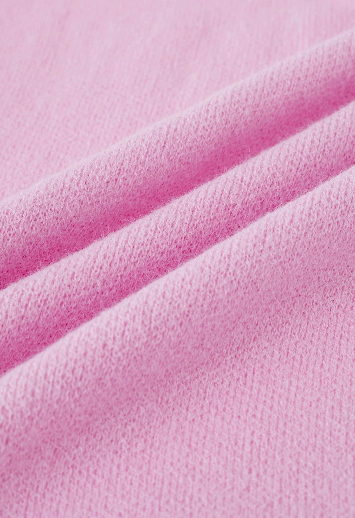 Cardigan décontracté en tricot surdimensionné ouvert sur le devant avec poches en rose