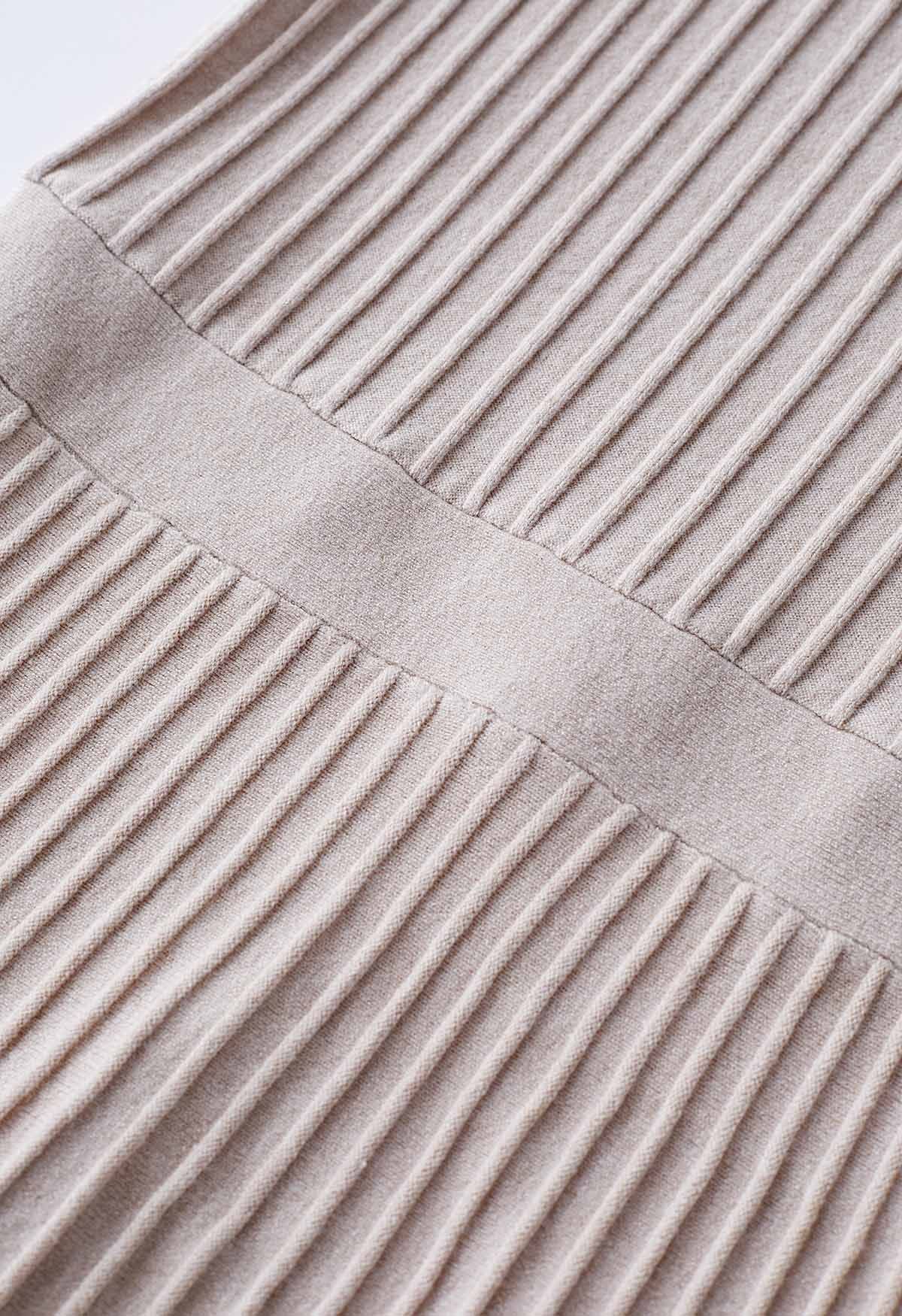 Robe caraco en tricot plissé à blocs de couleurs en flocons d'avoine