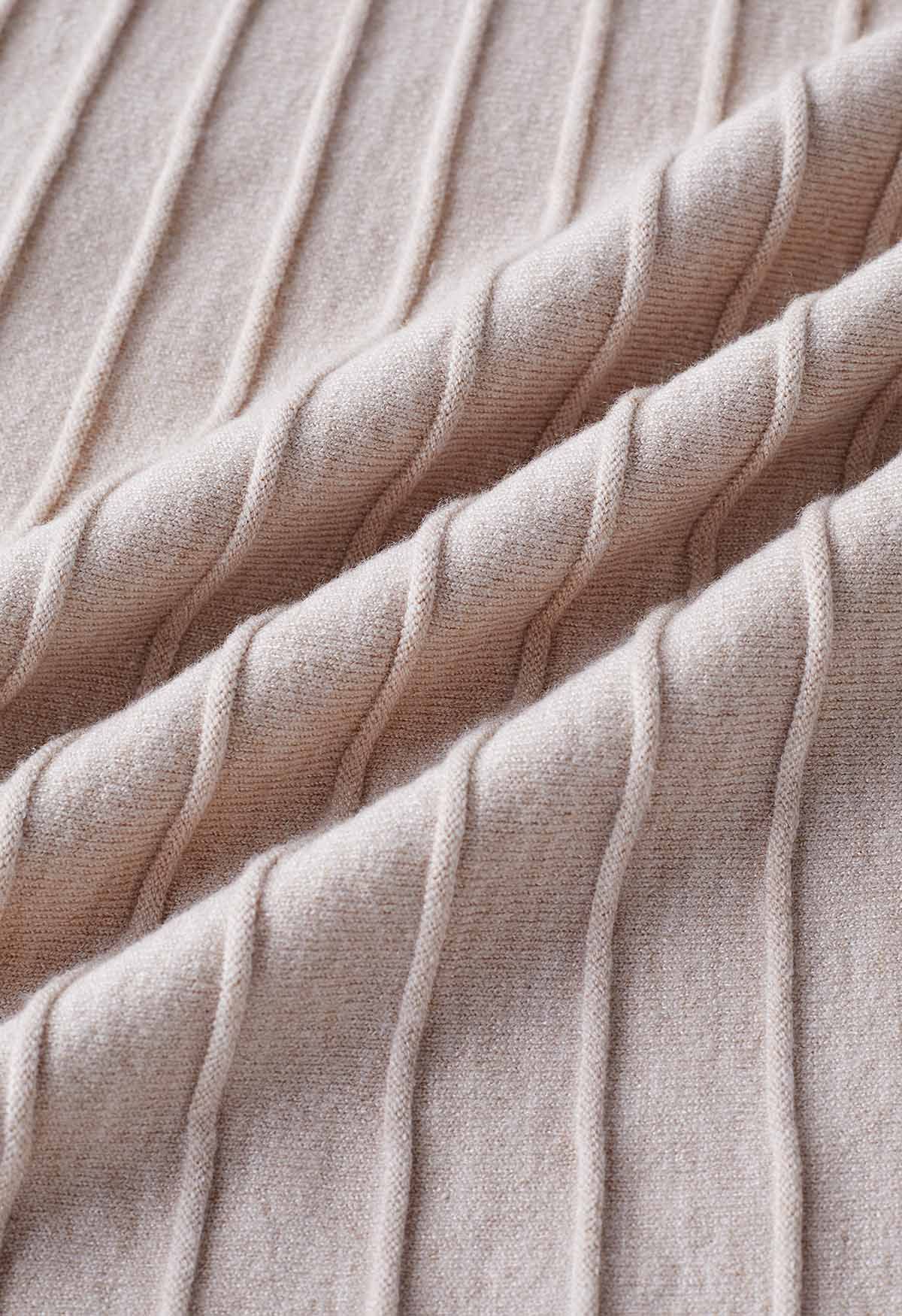 Robe caraco en tricot plissé à blocs de couleurs en flocons d'avoine