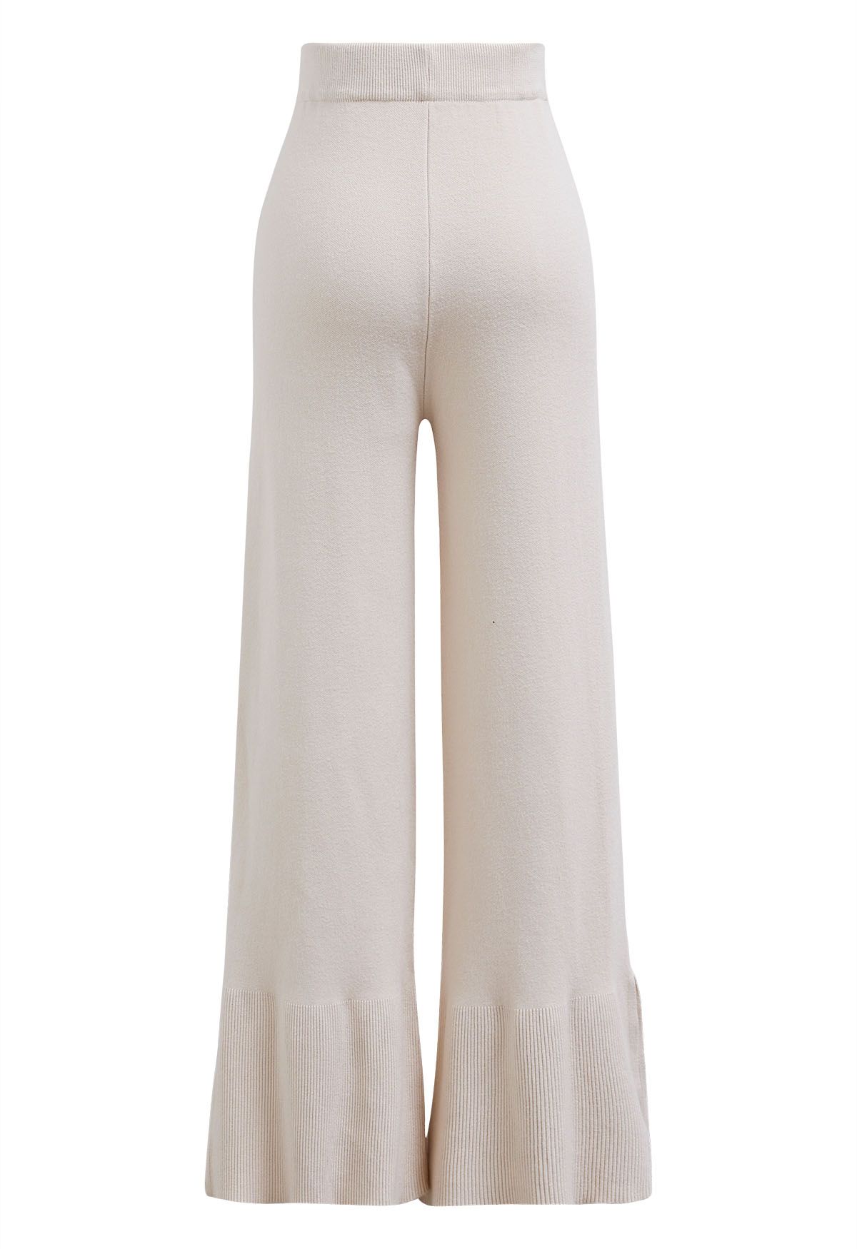 Pantalon en tricot doux Seam Line en avoine