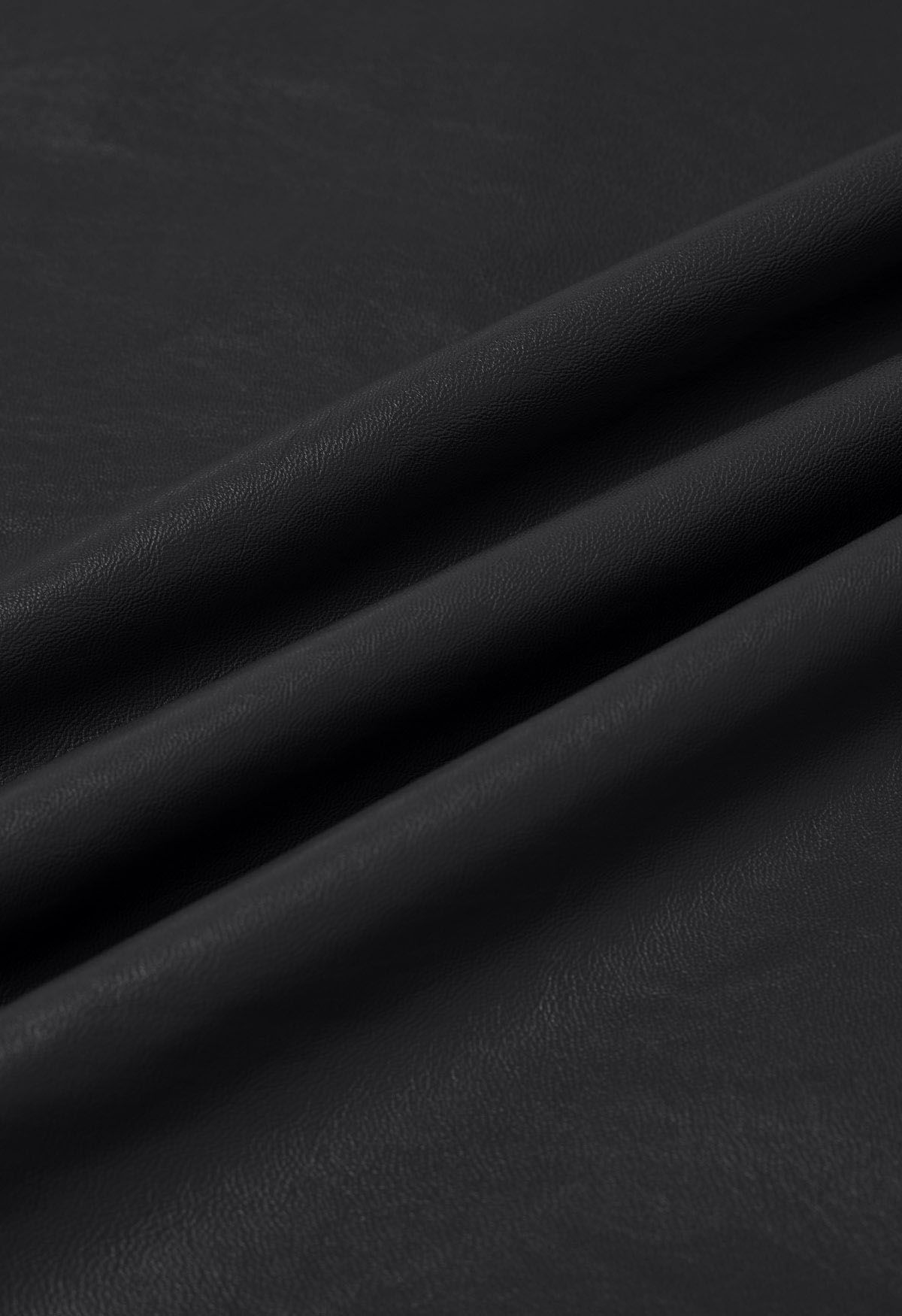 Jupe longue en similicuir Simplicity raffinée en noir