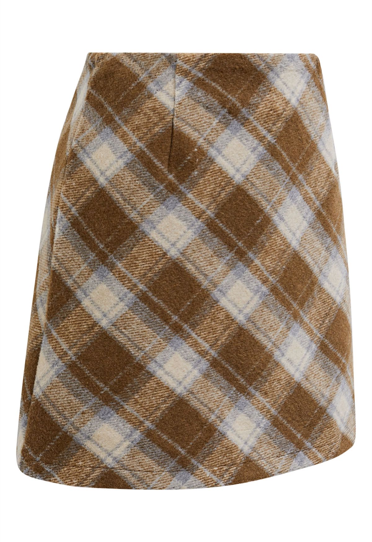 Mini-jupe Bud à motif écossais emblématique en camel