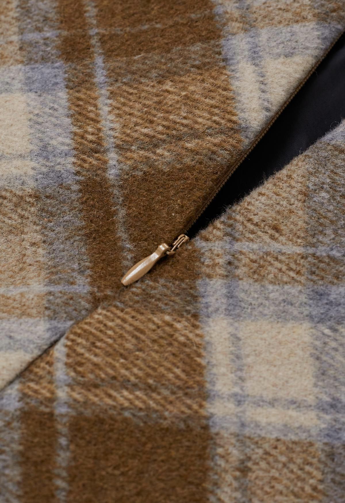 Mini-jupe Bud à motif écossais emblématique en camel