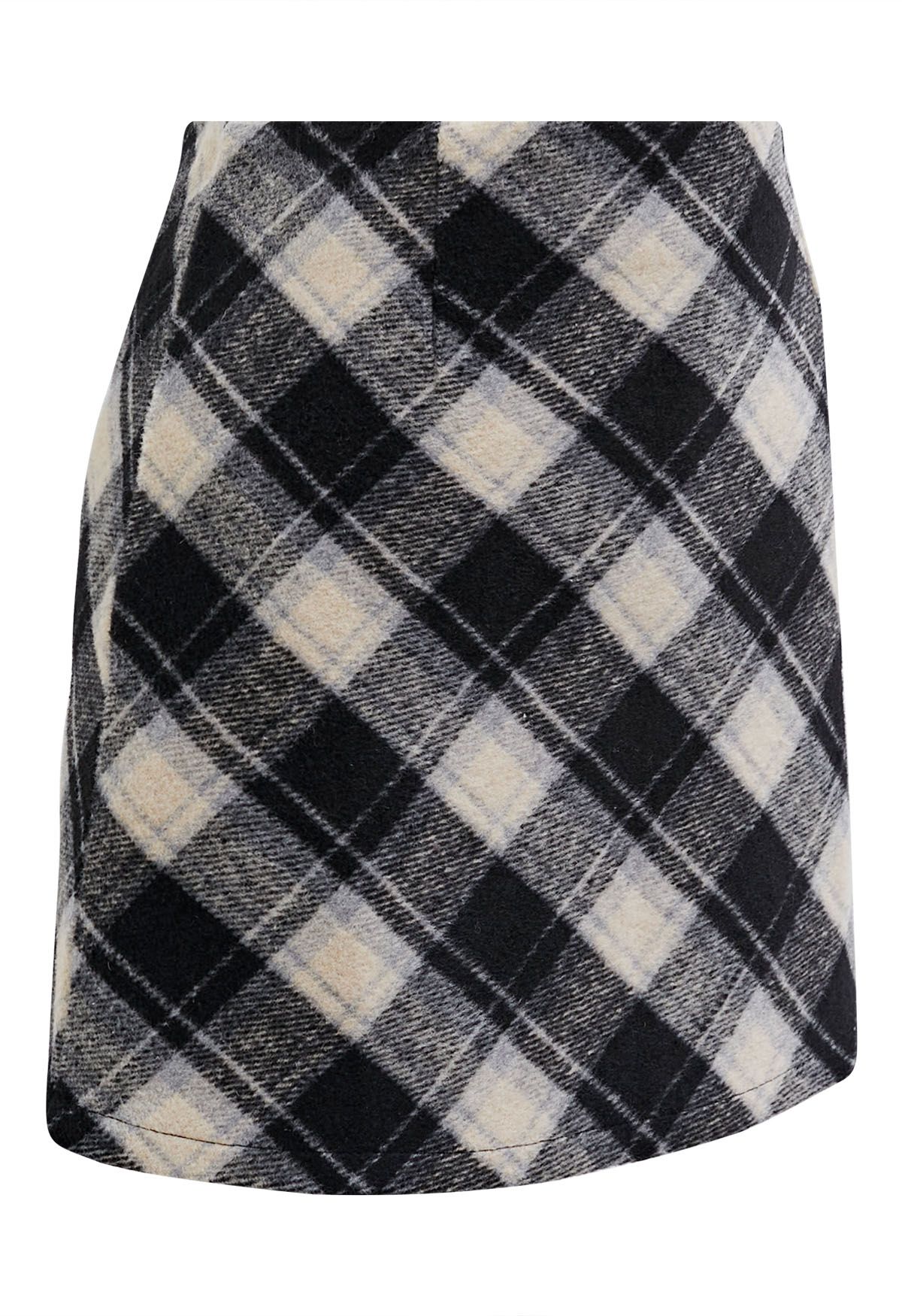 Mini-jupe Bud à motif écossais emblématique en noir