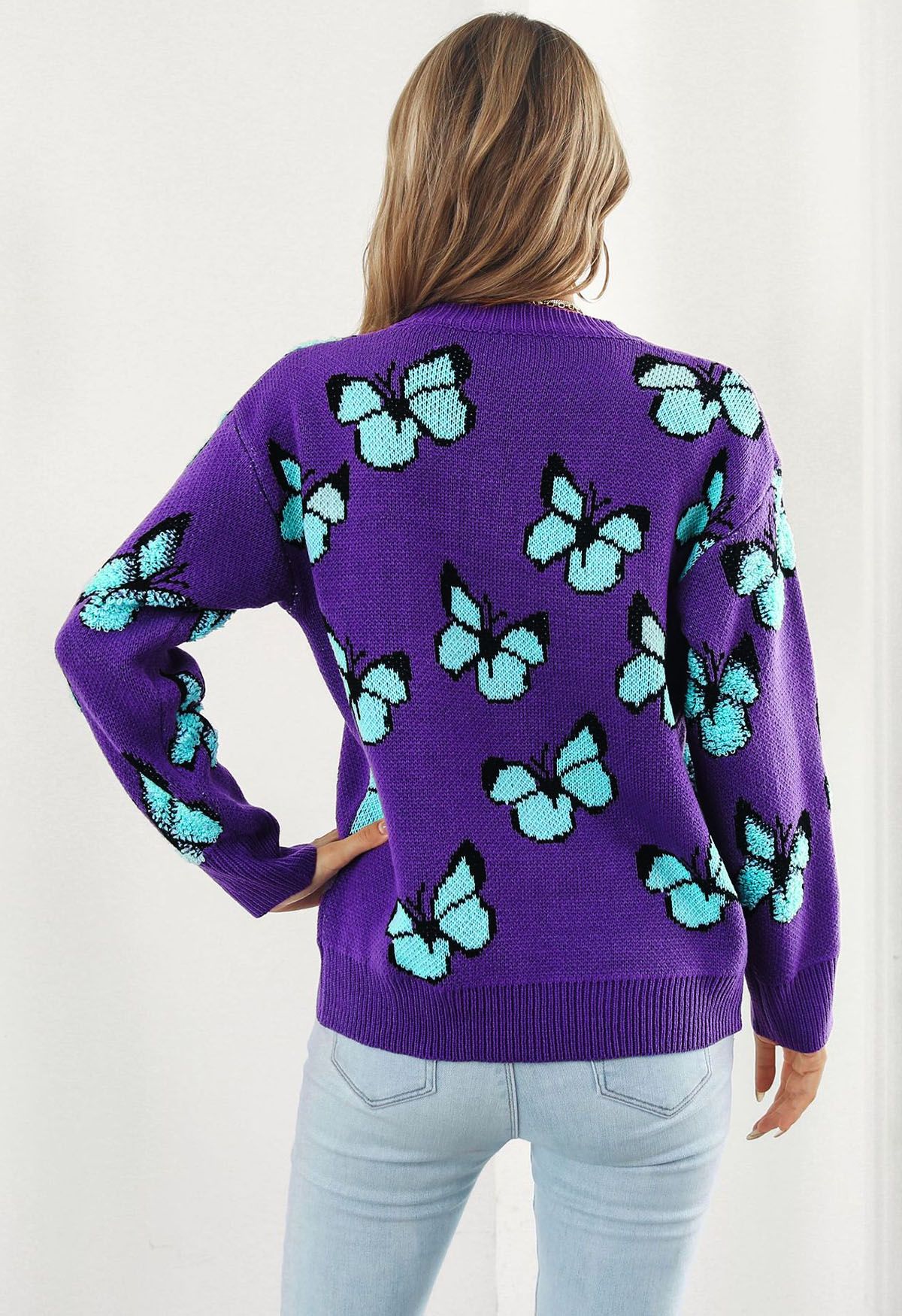 Pull en tricot côtelé Balletic Butterfly en violet