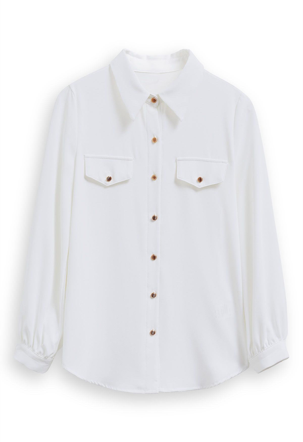 Chemise en mousseline à boutons style moderne en blanc