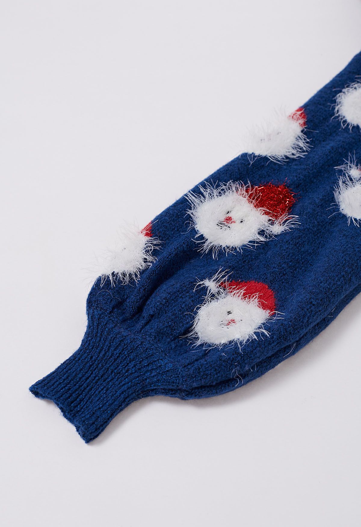Haut en tricot flou du Père Noël en indigo