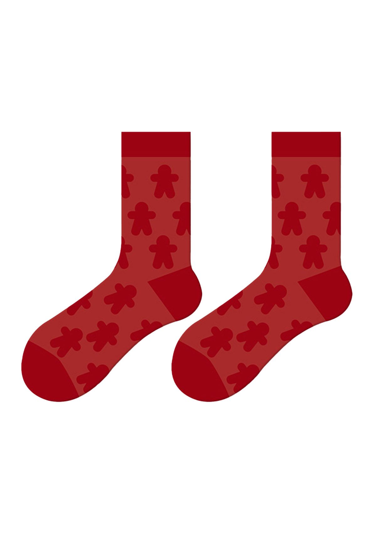 Chaussettes mi-mollet gaufrées Christmas Vibe en rouge