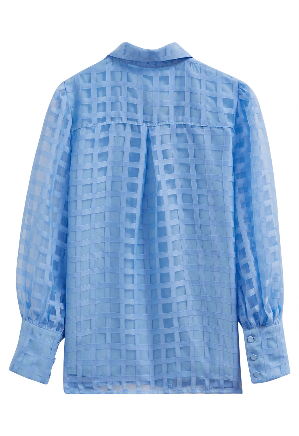 Chemise boutonnée à motif à carreaux en bleu