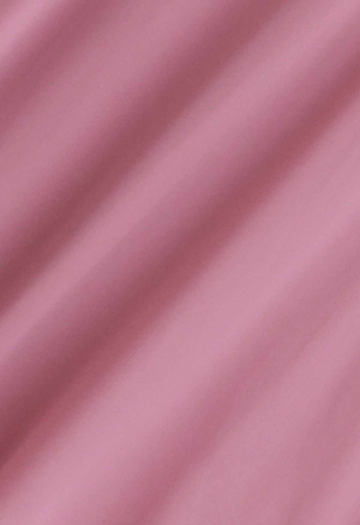 Robe longue en mousseline de soie à col en V et sequins exquis en rose poudré