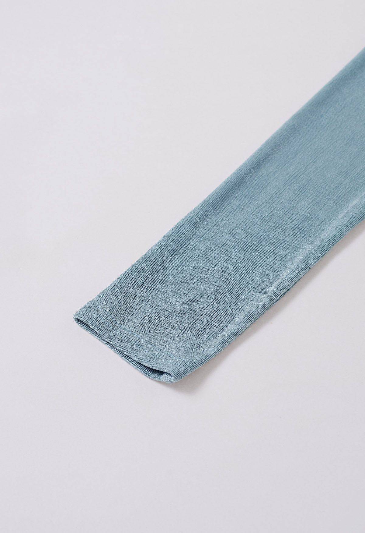 Haut faux portefeuille à taille froncée en bleu poussiéreux