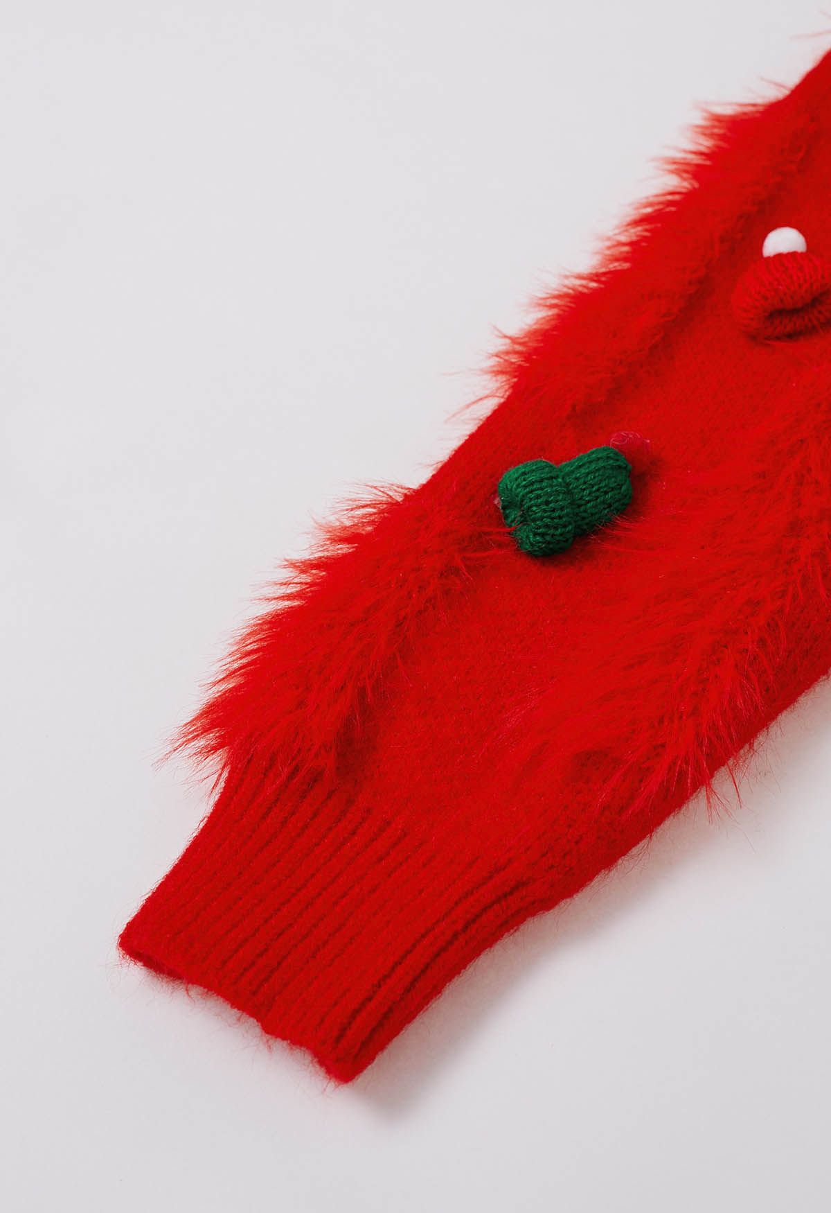 Cardigan en maille moelleuse Christmas Elements en rouge