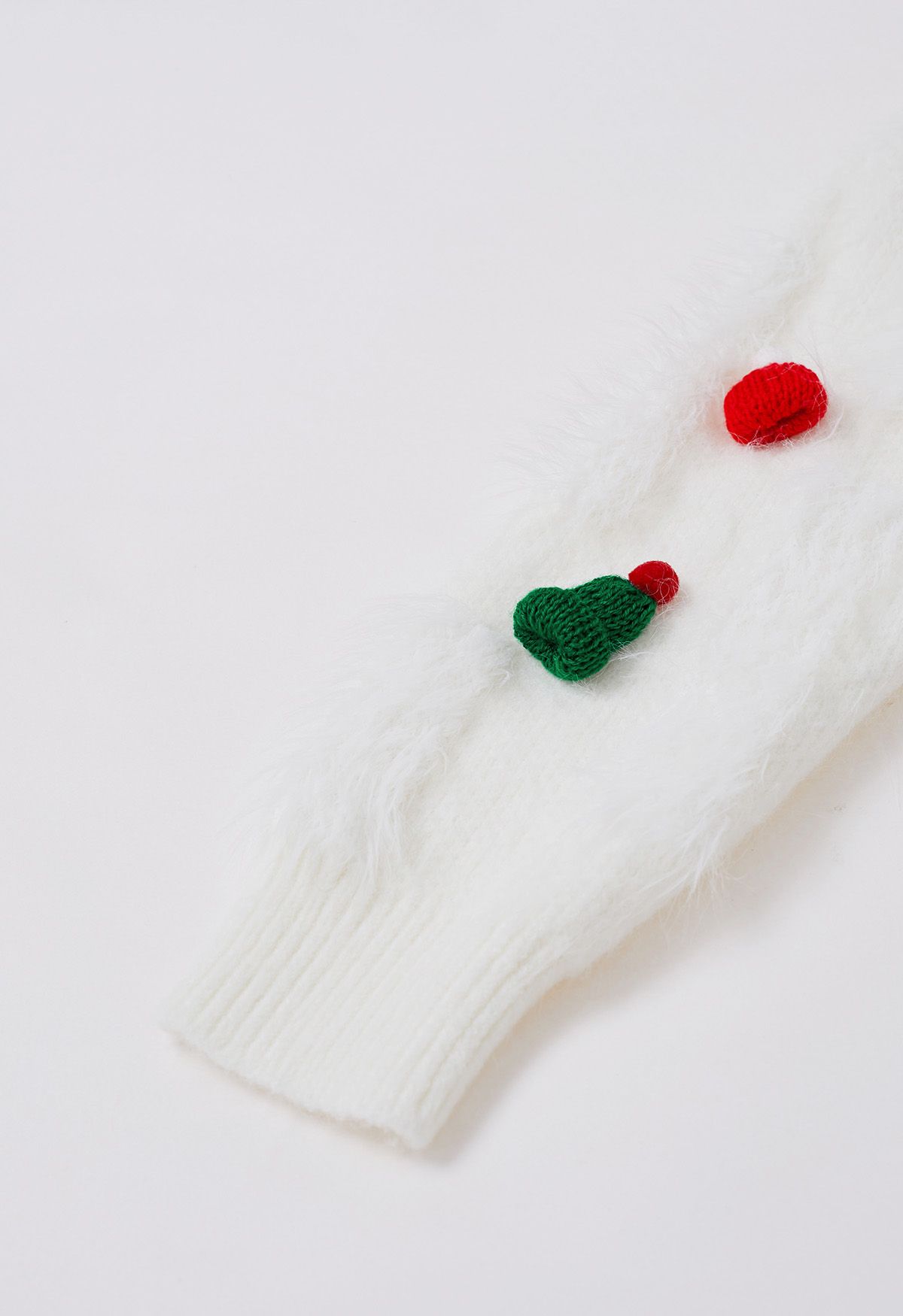 Cardigan en maille duveteuse Christmas Elements en blanc