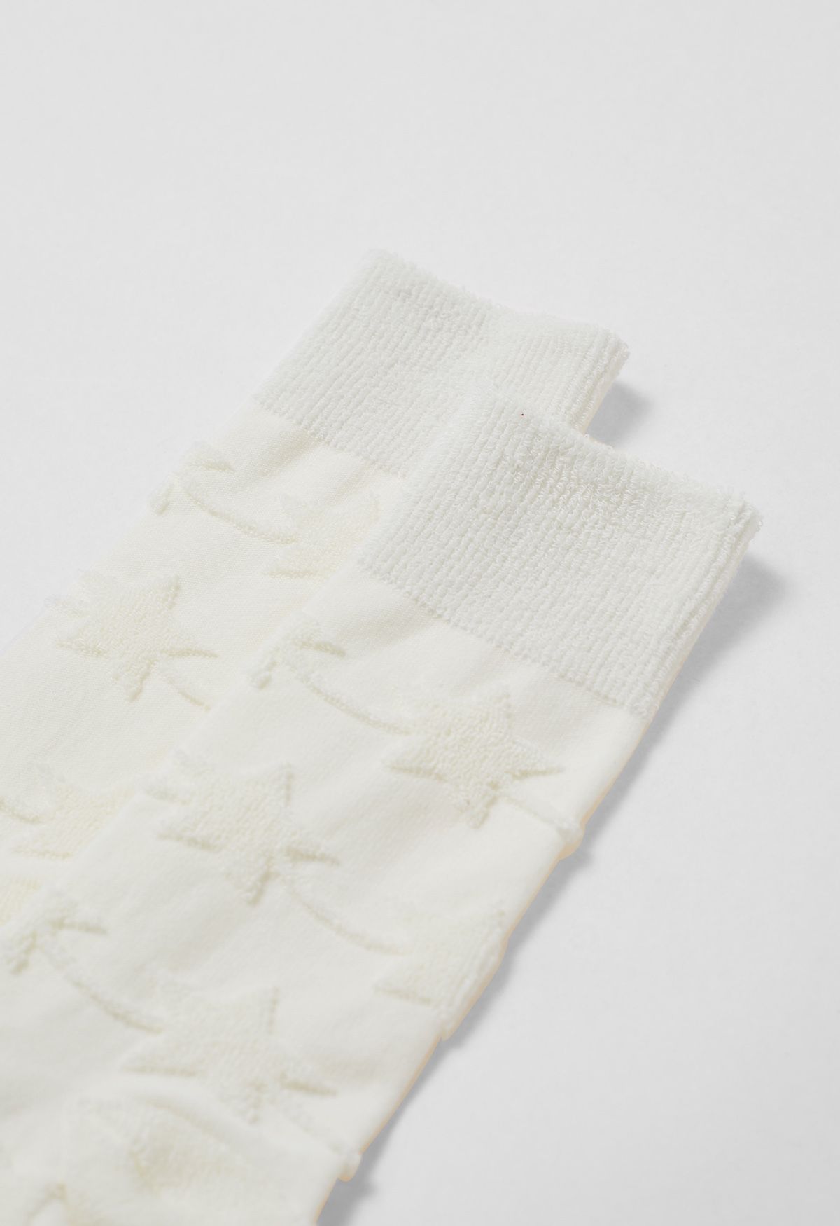 Chaussettes mi-mollet gaufrées Christmas Vibe en blanc