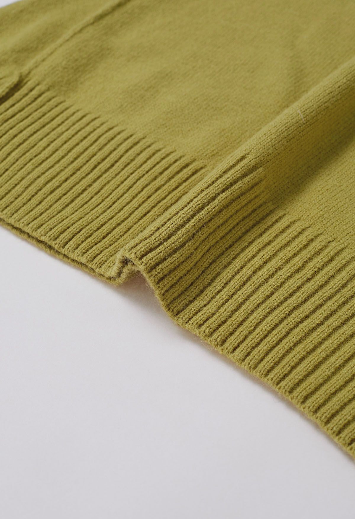 Pull en tricot ample à épaules tombantes et fente latérale en citron vert