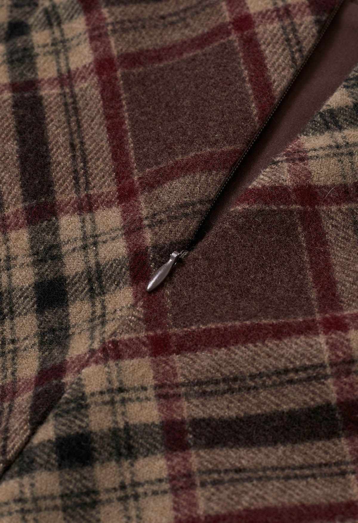 Jupe en laine mélangée à carreaux style Maillard