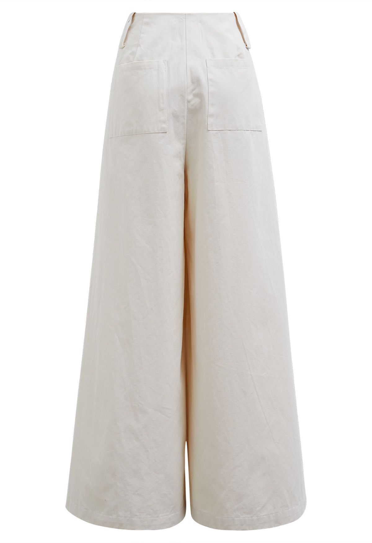 Pantalon large en coton confortable en ivoire