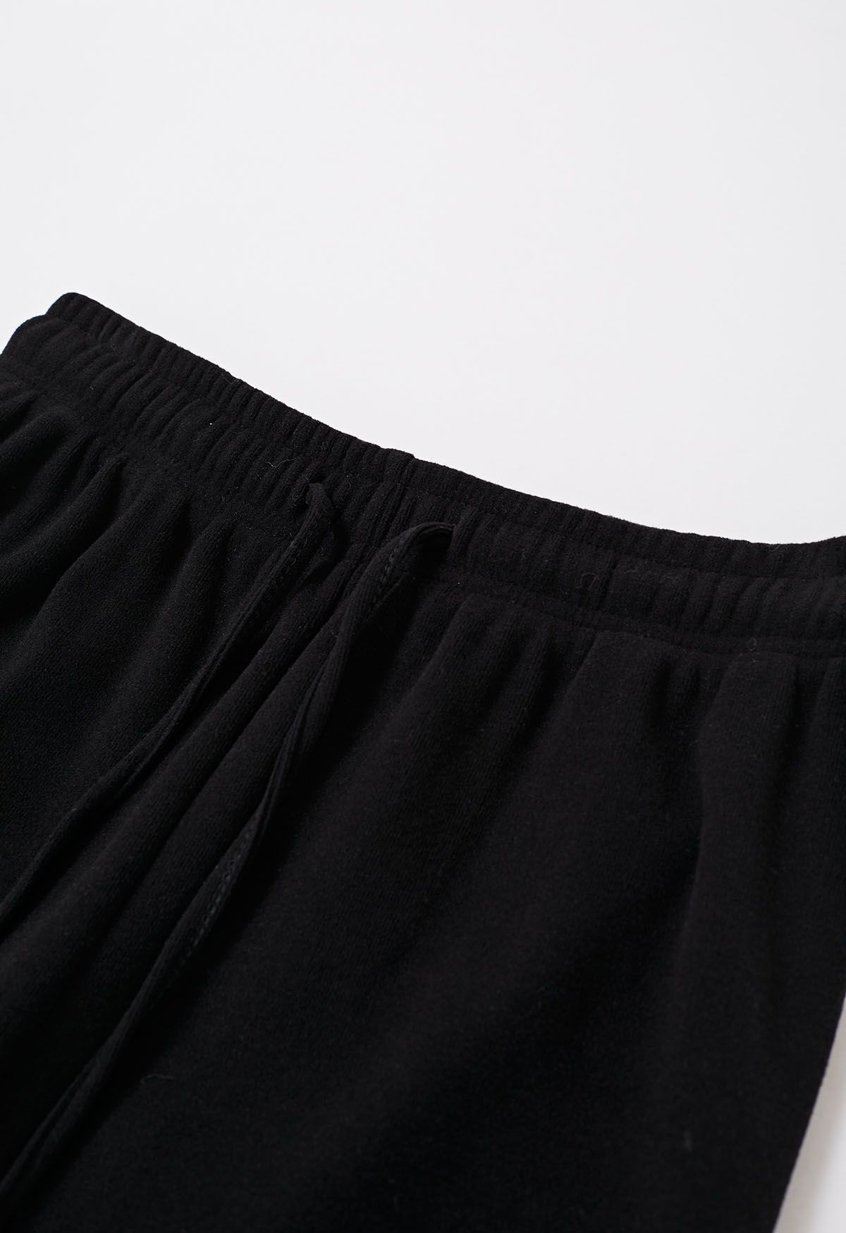 Pantalon de détente confortable à doublure en velours en noir