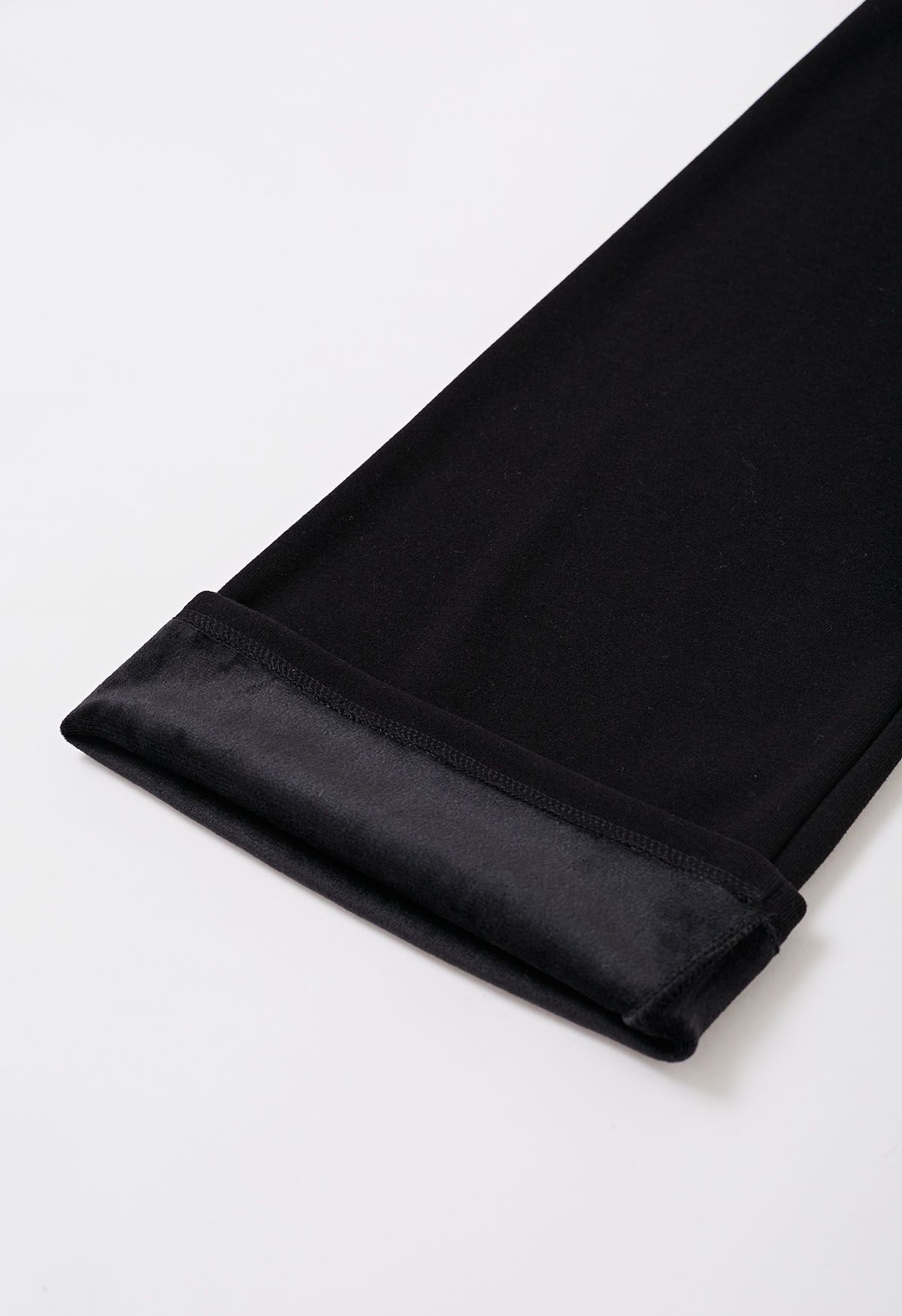 Pantalon de détente confortable à doublure en velours en noir