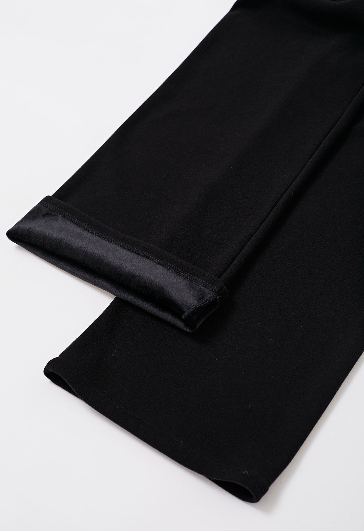 Pantalon de détente confortable à doublure en velours en noir