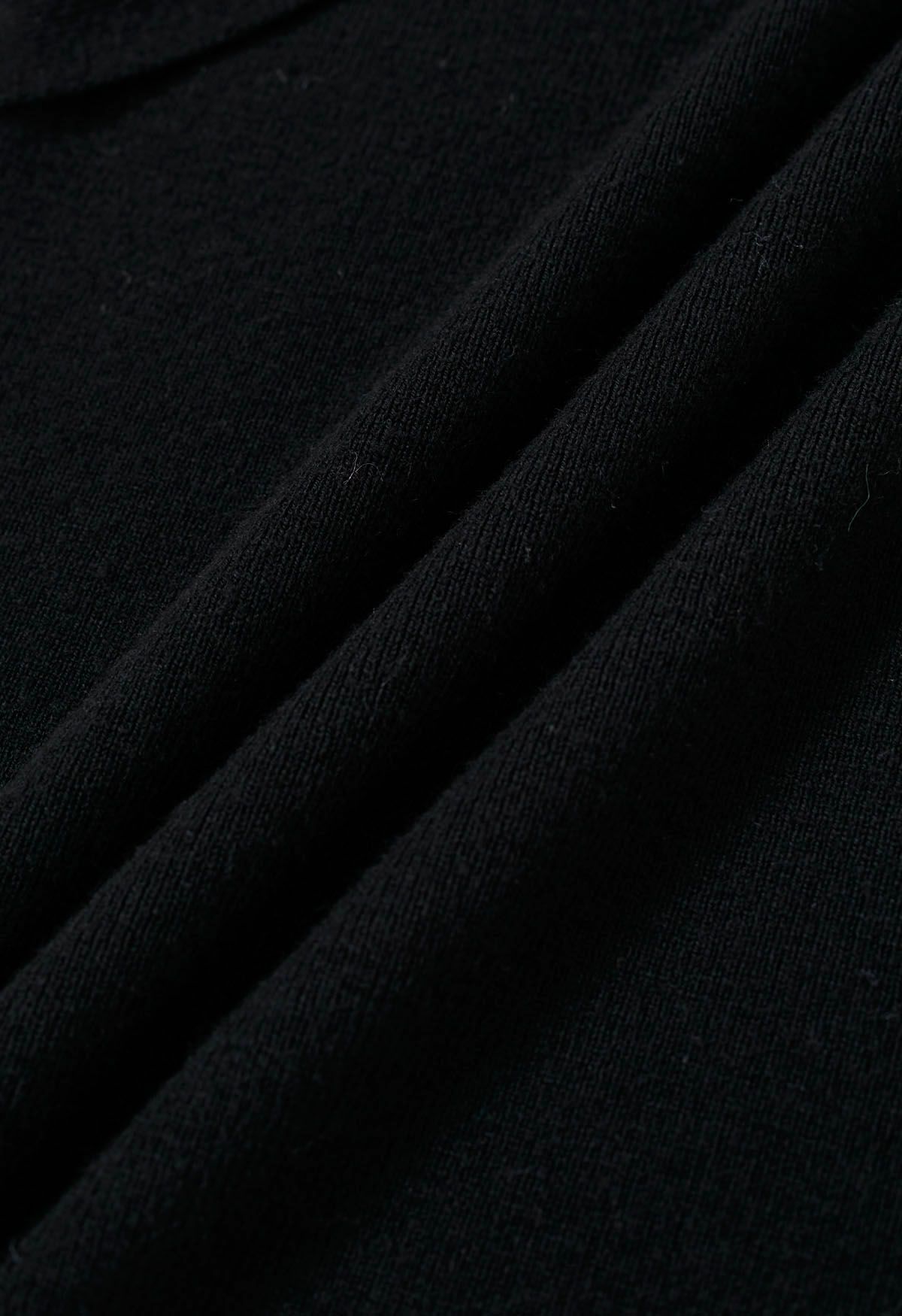 Haut en tricot à manches longues et épaules torsadées contrastées