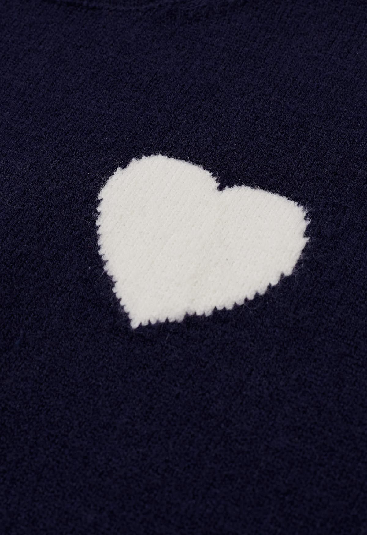 Pull en tricot confortable Sweet Heart en bleu marine