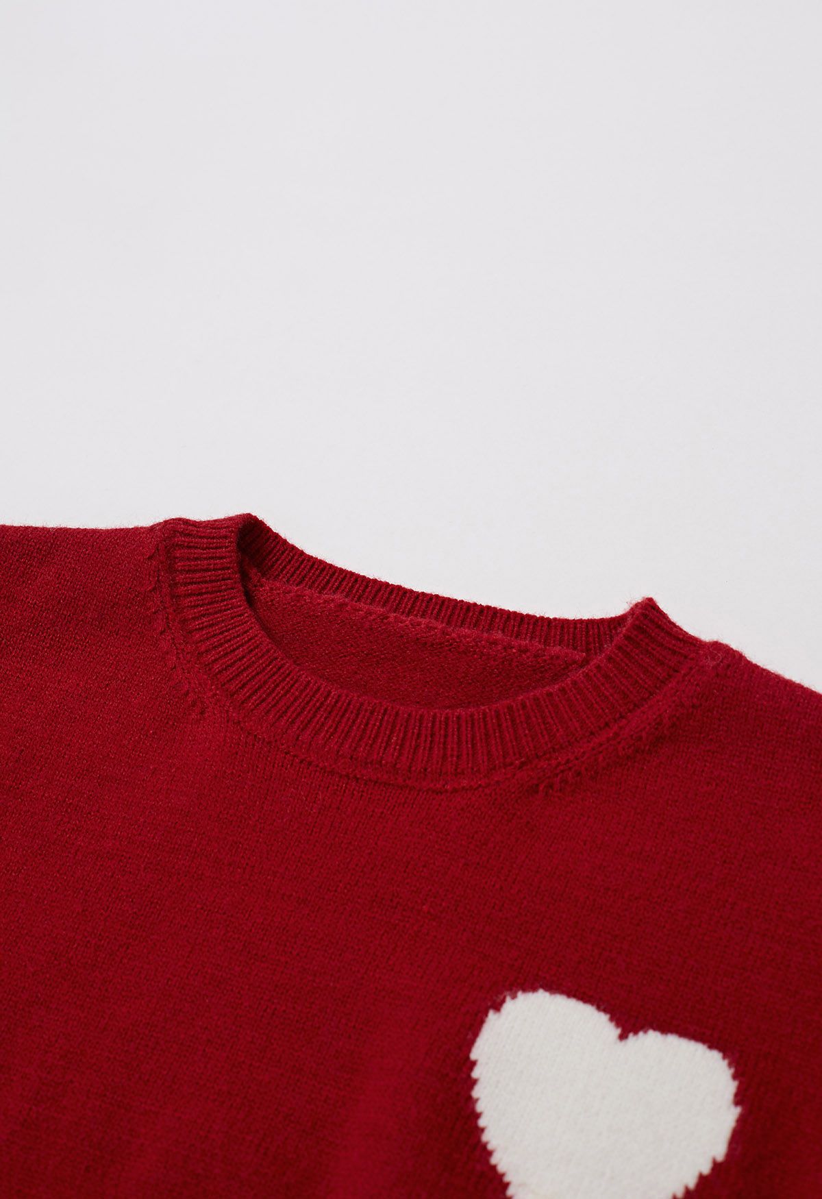 Pull en tricot confortable Sweet Heart en rouge