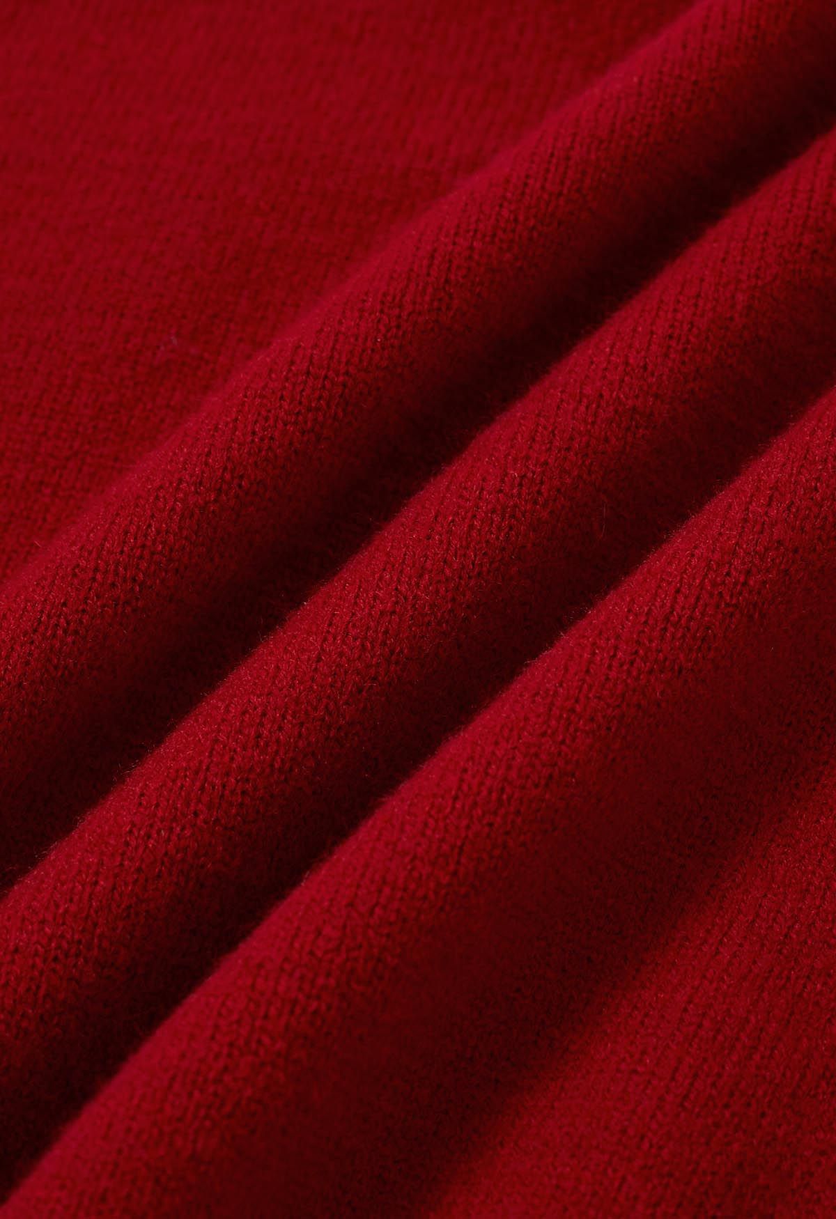 Pull en tricot confortable Sweet Heart en rouge