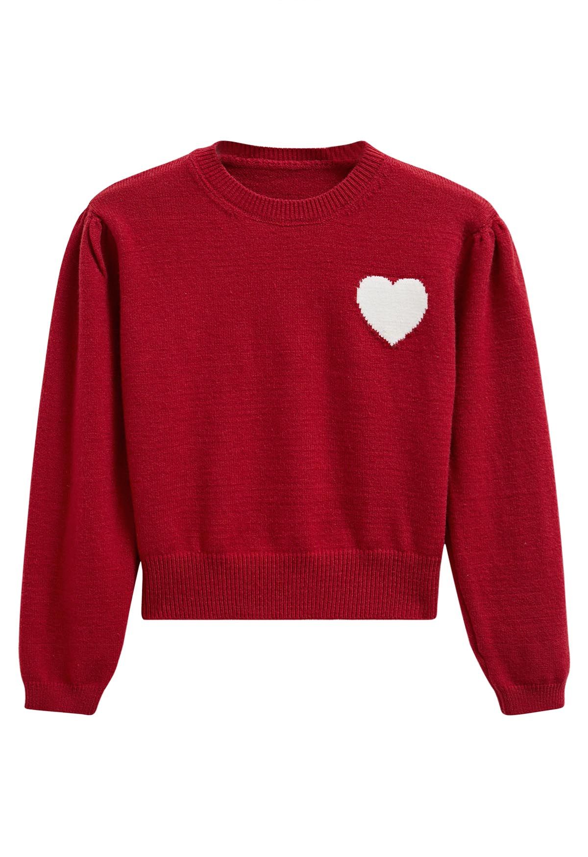 Pull en tricot confortable Sweet Heart en rouge