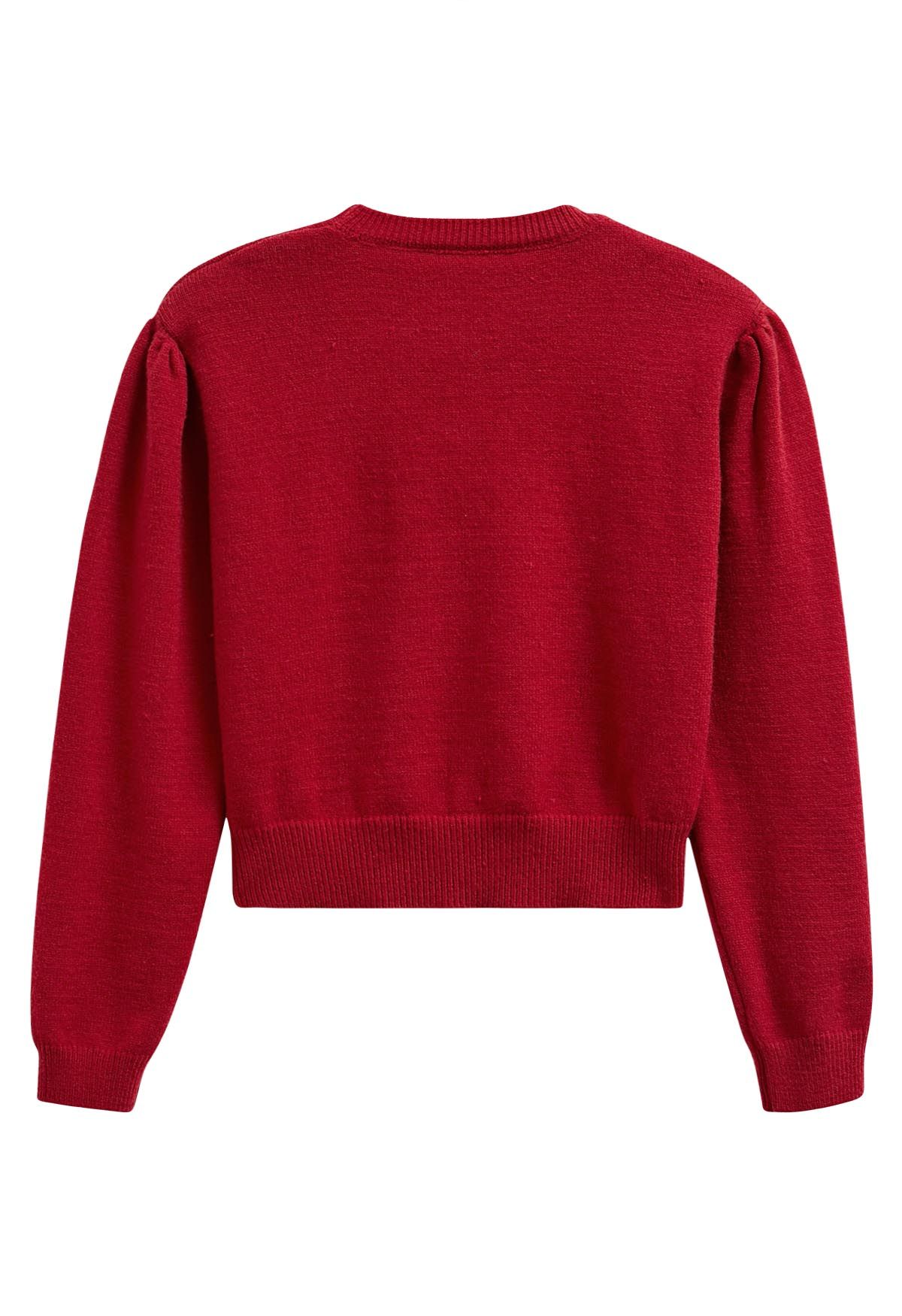 Pull en tricot confortable Sweet Heart en rouge