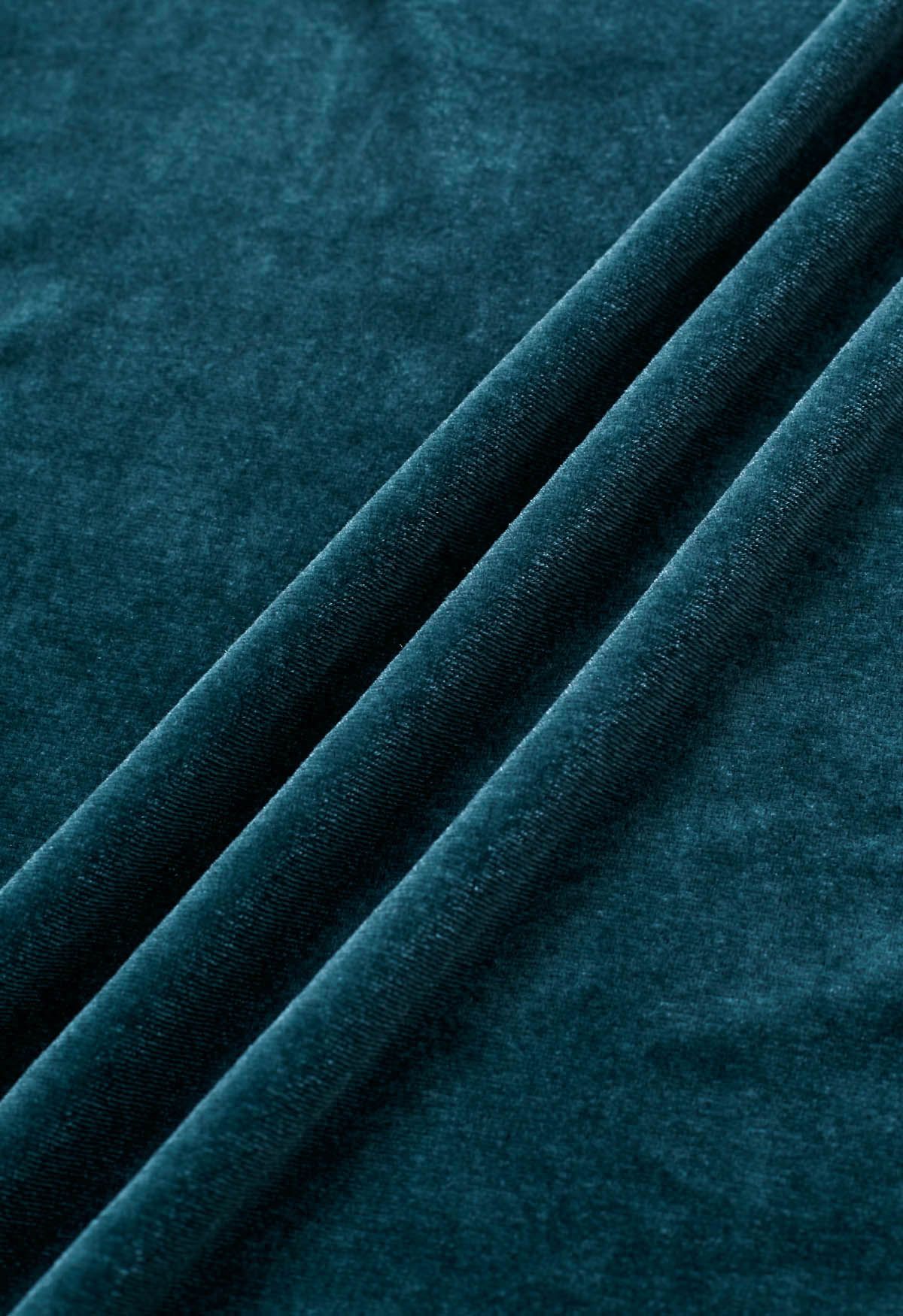 Robe en velours à manches flottantes et col en V, bleu sarcelle