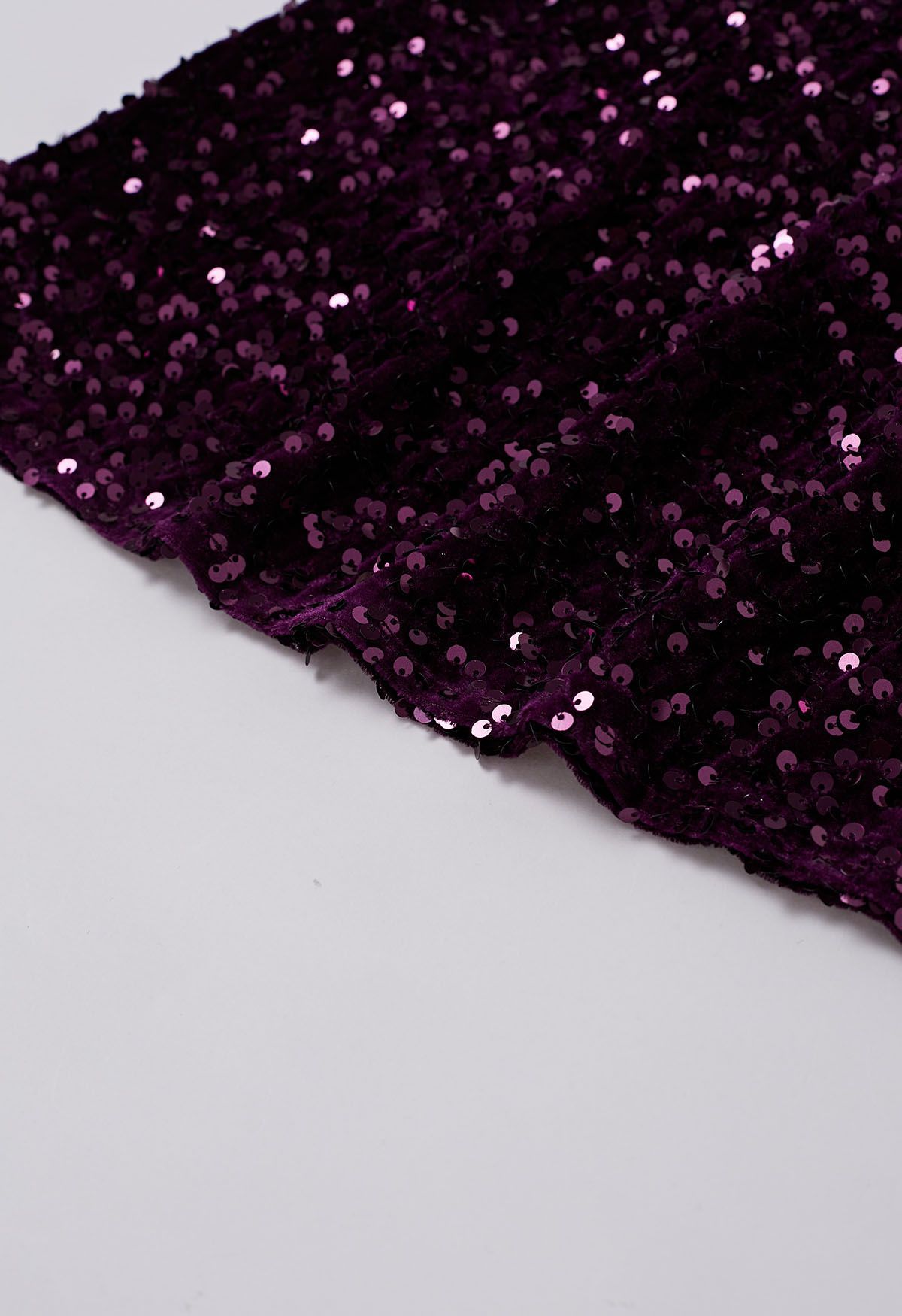 Dazzling Dream - Jupe longue en velours à sequins en violet