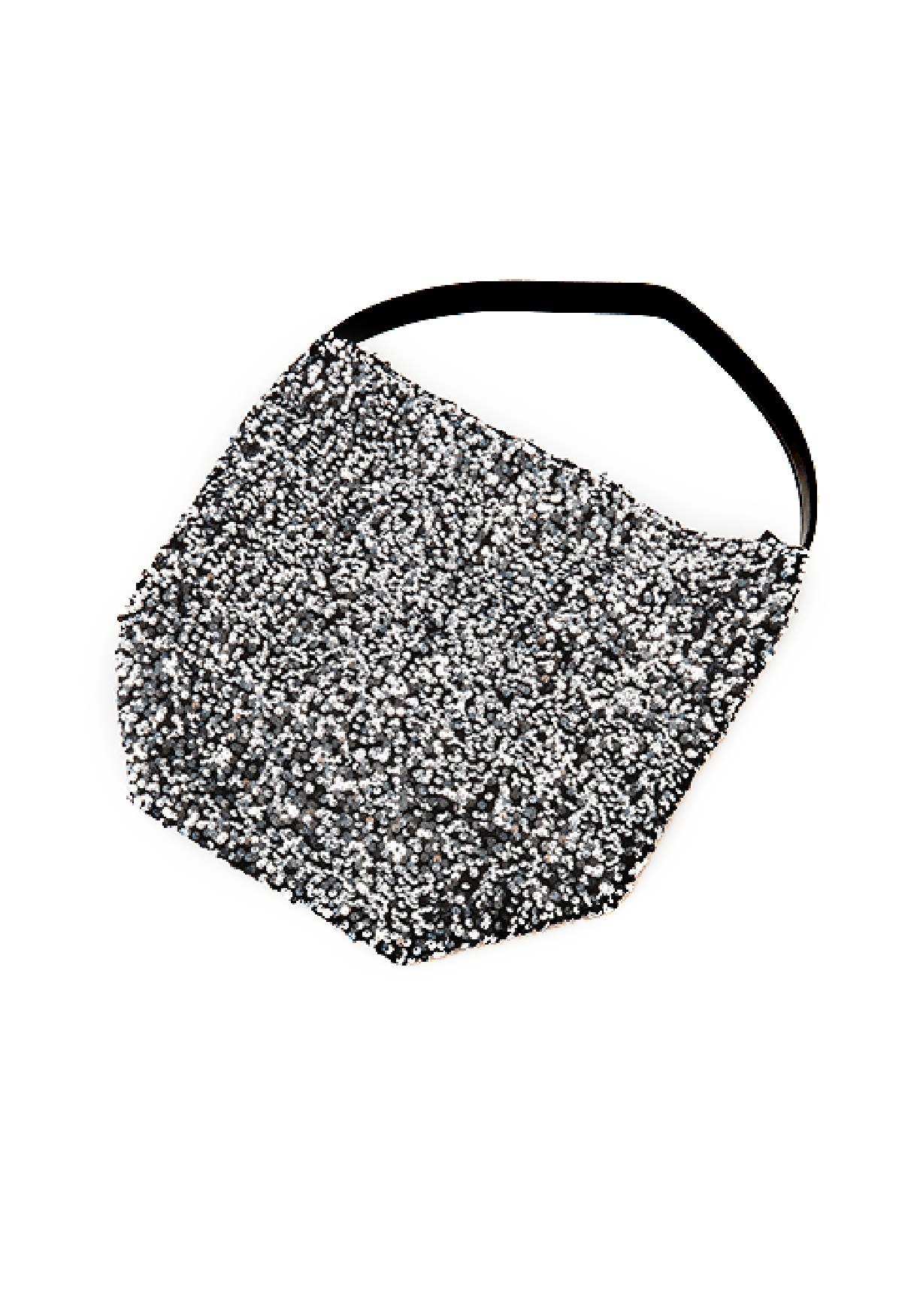 Sac seau en faux cuir à sequins en argent