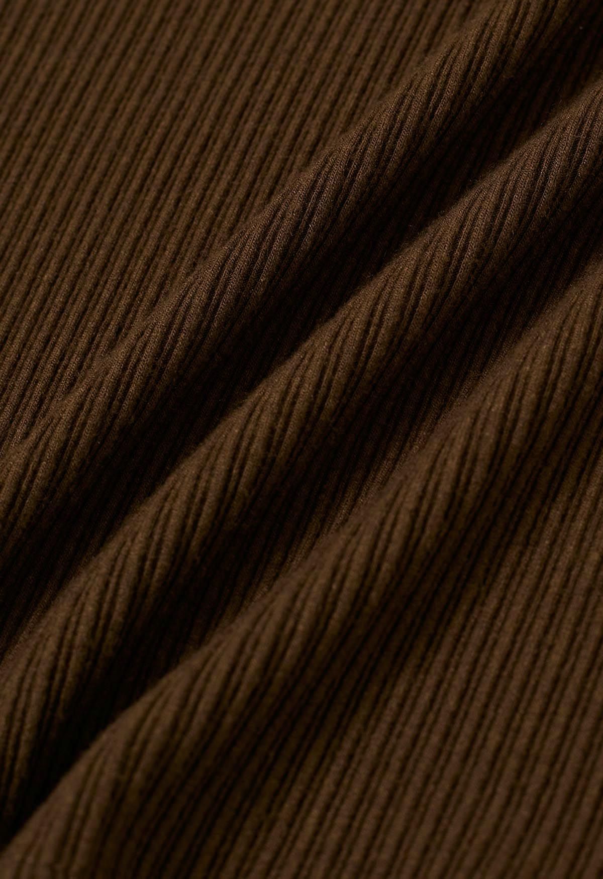 Haut en tricot épissé en maille torsadée en marron