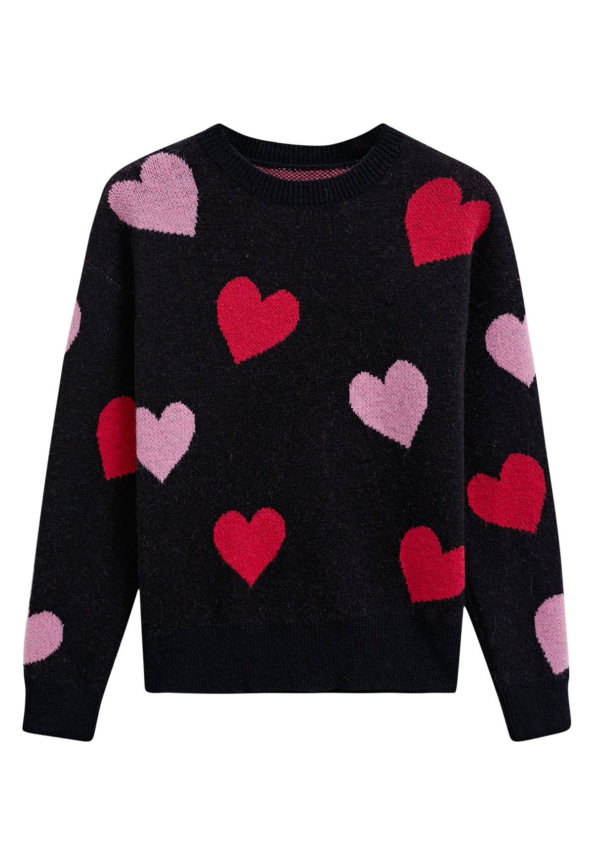 Pull en tricot à motif coeur d'amour douillet