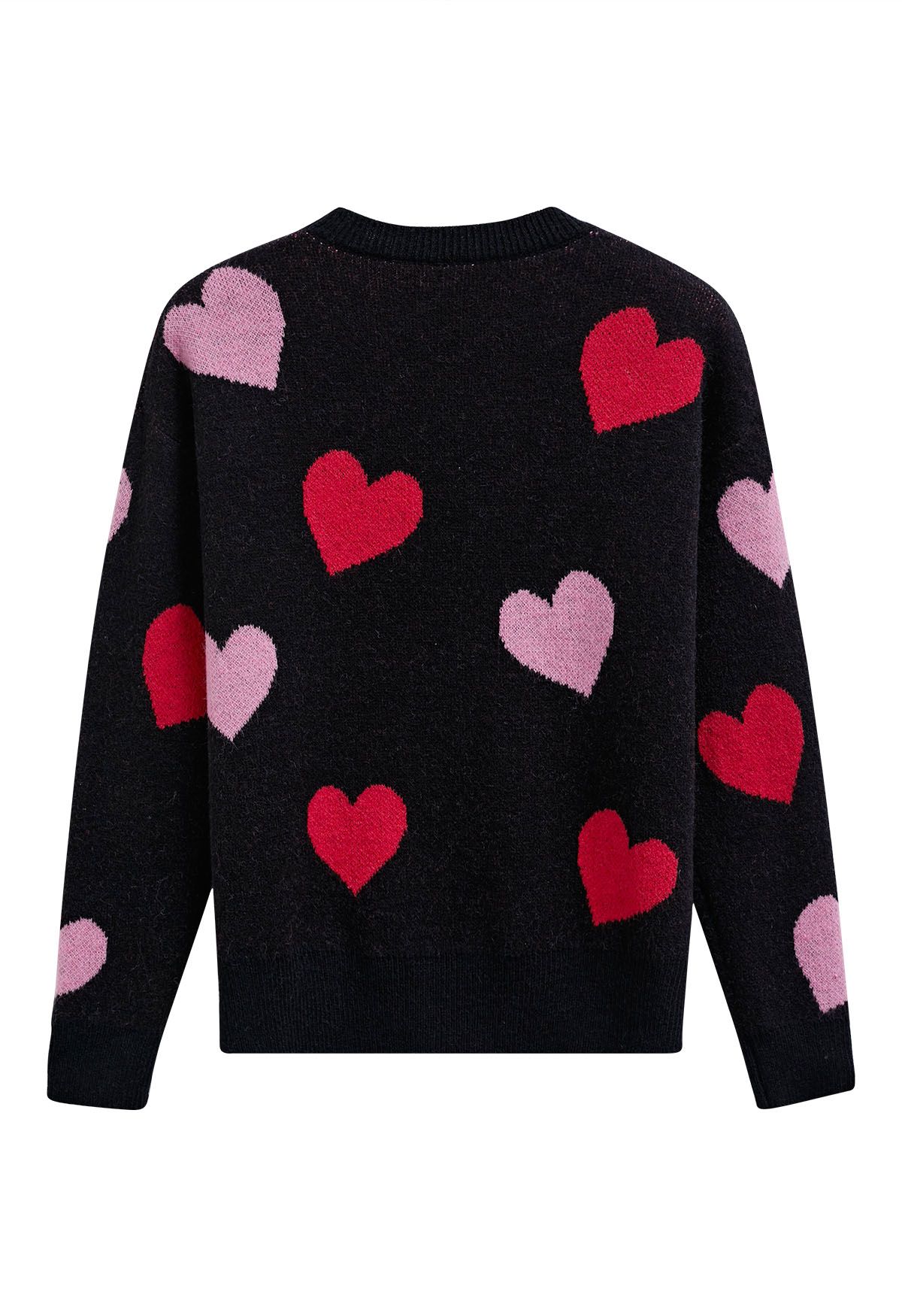 Pull en tricot à motif coeur d'amour douillet