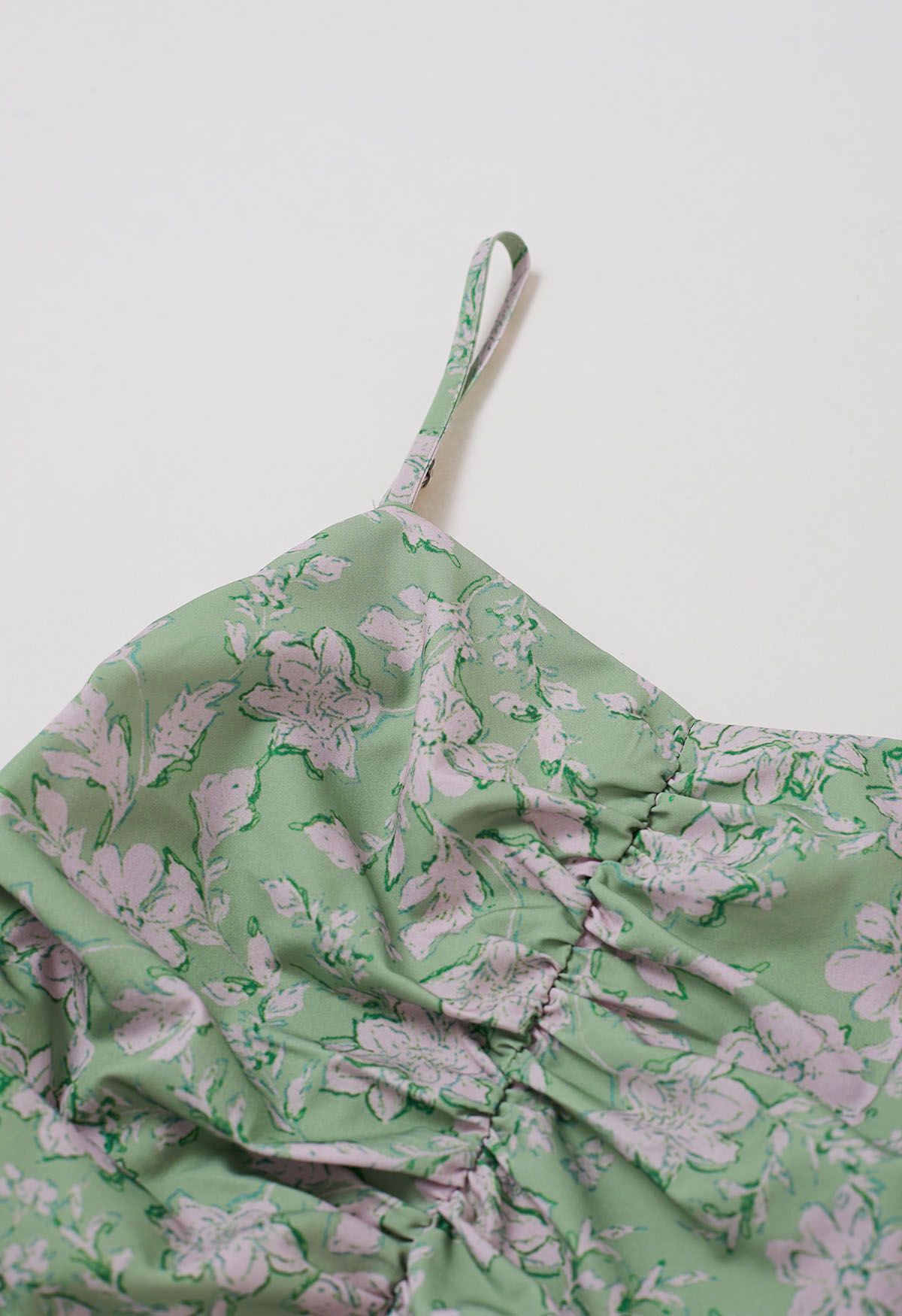 Robe caraco à imprimé floral et nœud papillon au dos en vert