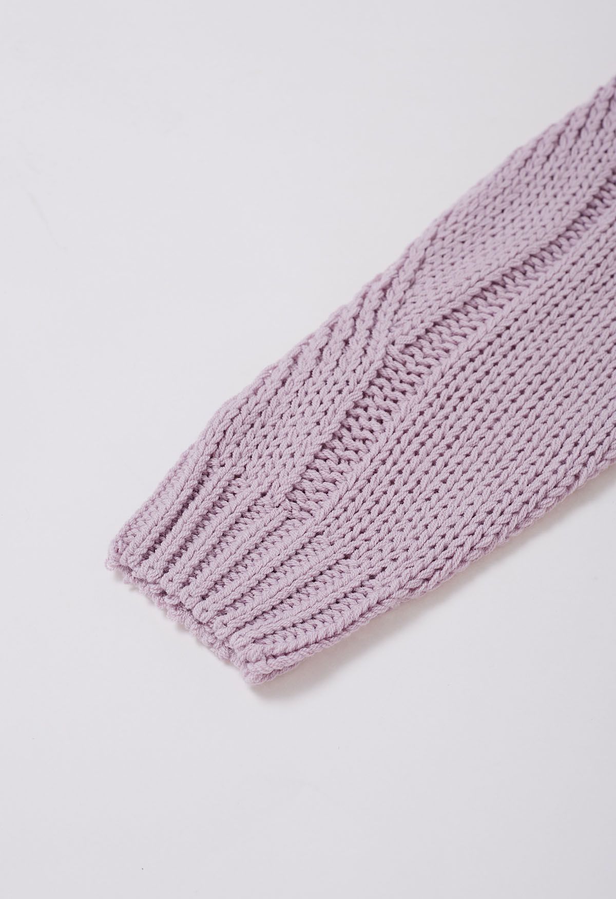 Pull en tricot torsadé Casual Elegance en lilas