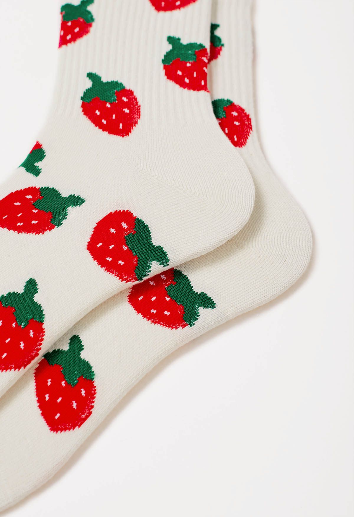 Chaussettes en coton à fraises de dessin animé