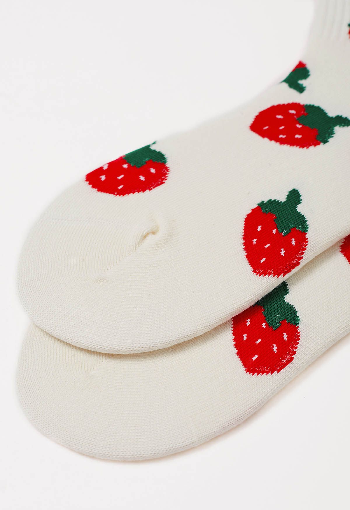 Chaussettes en coton à fraises de dessin animé
